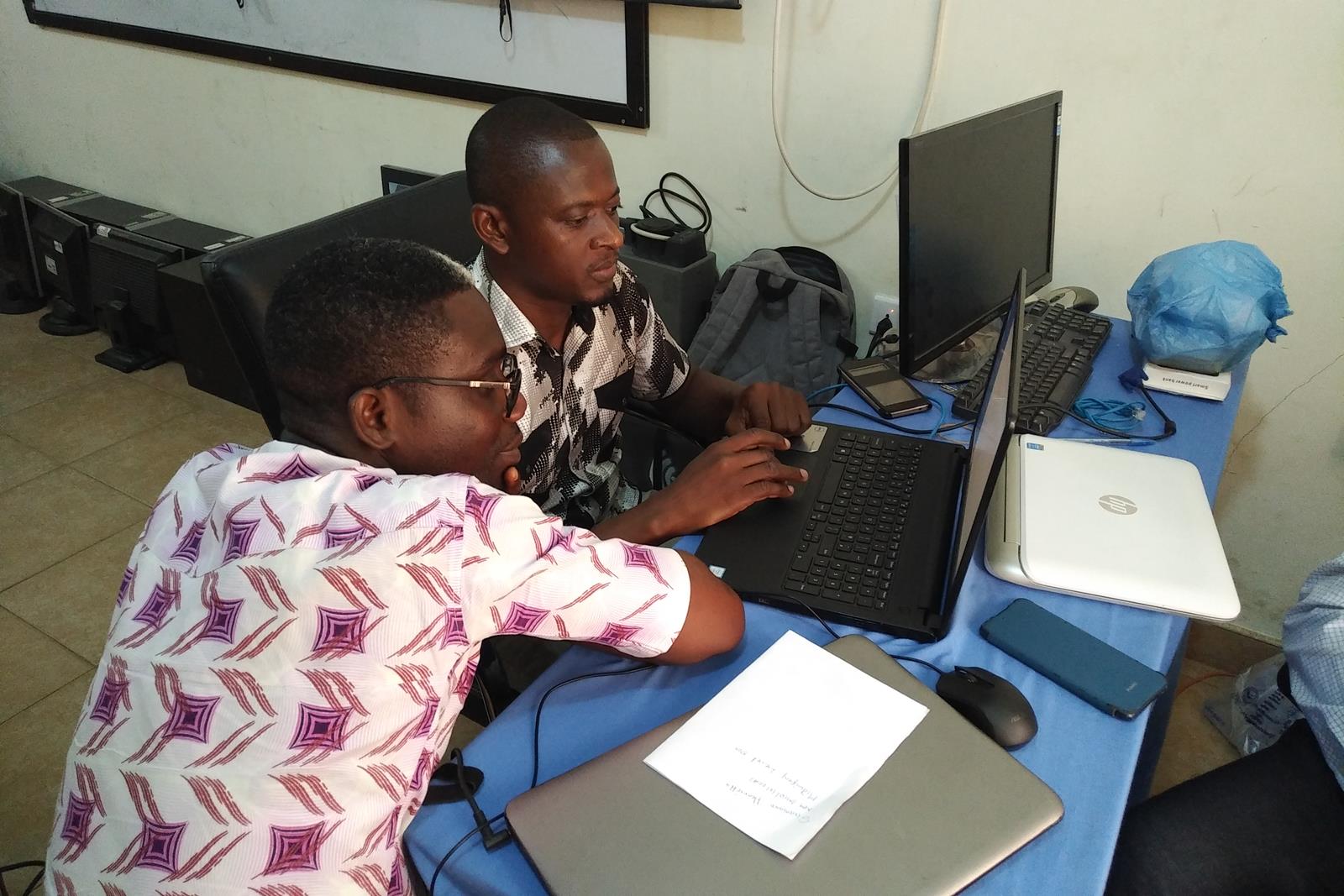 Lecturer entering test questions into Moodle (Copy)